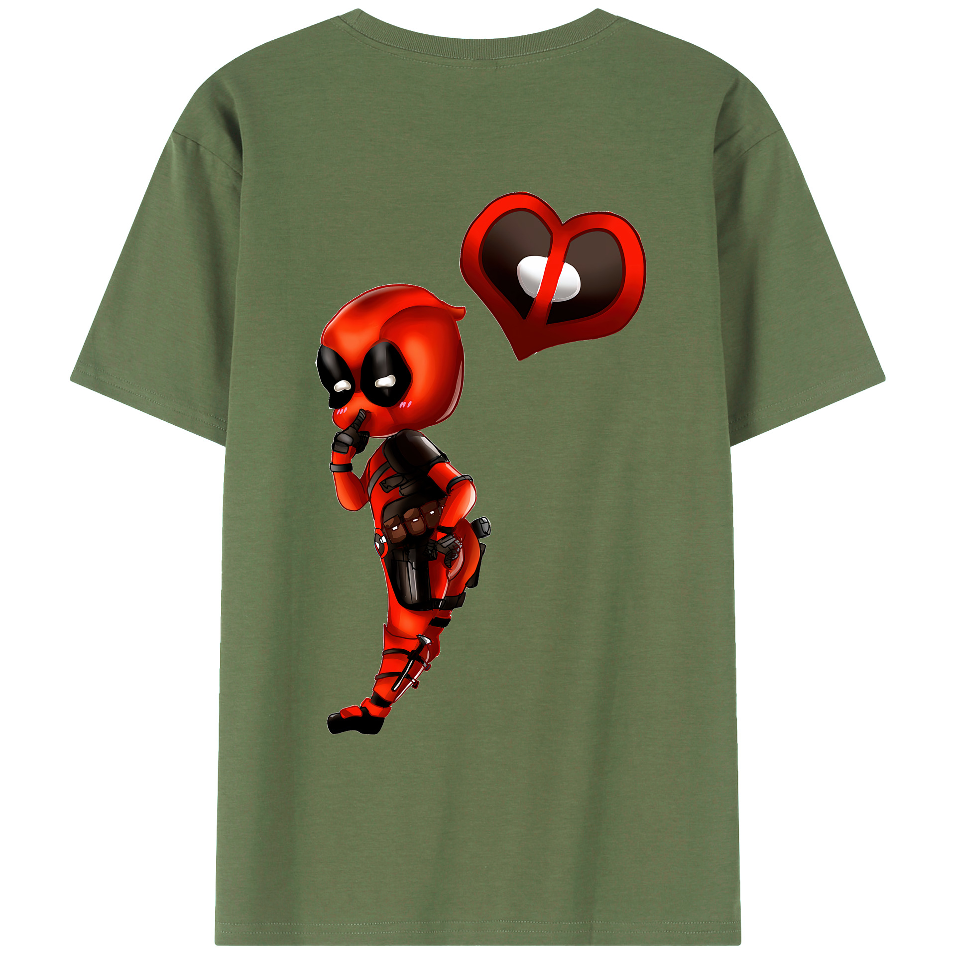 （画像用） Deadpool デッドプール 綿100％ メンズ半袖Tシャツ（バックプリント） 通気性
